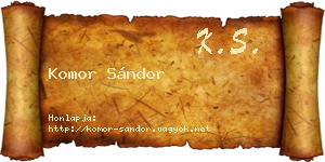 Komor Sándor névjegykártya
