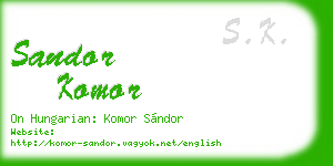 sandor komor business card